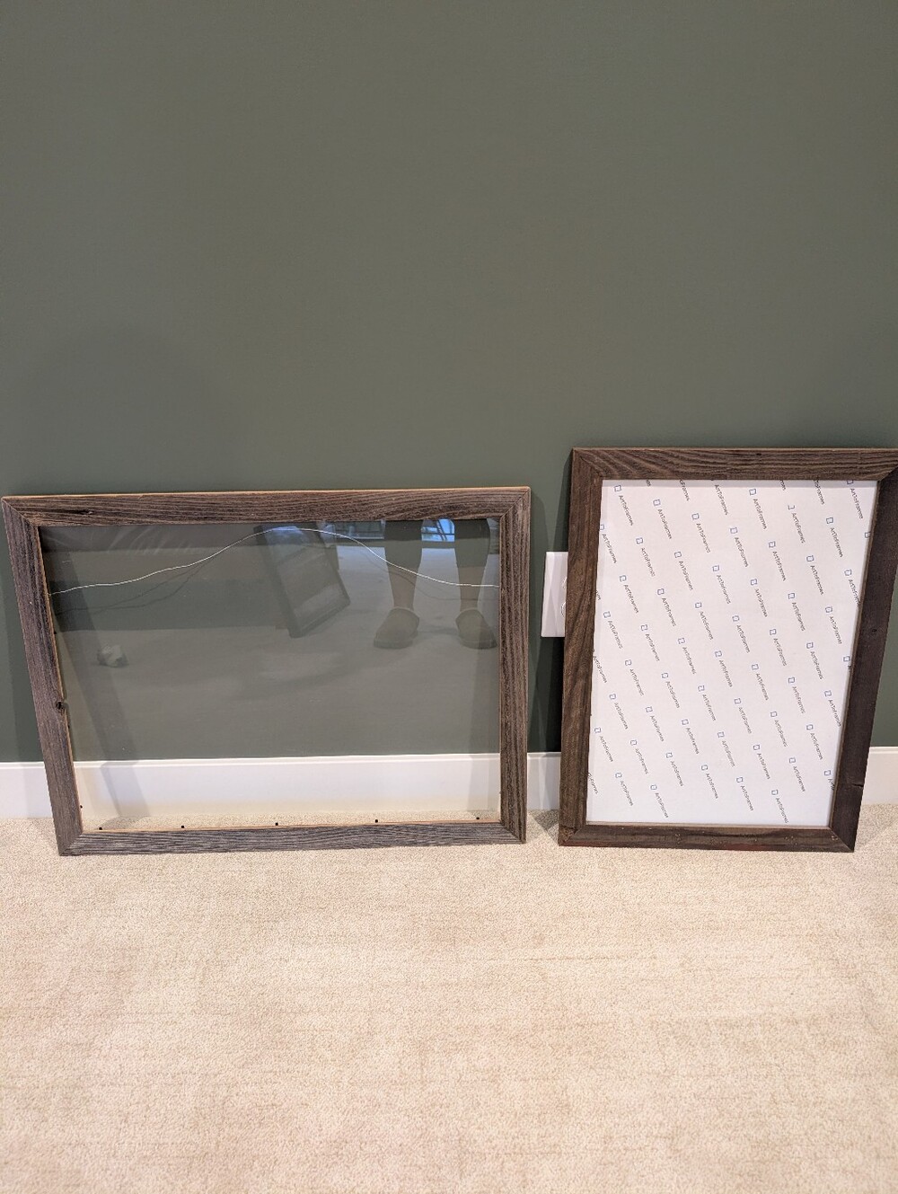 Pair of Large Barnwood Brown Picture Frames